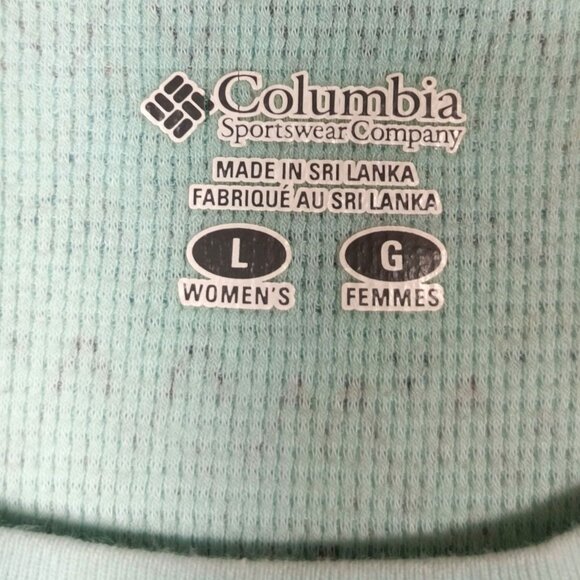 Columbia Thermal Top Long Sleeve Shirt Green Blue Pattern Large L Women - Picture 5 of 6